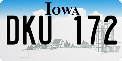 IA license plate DKU172