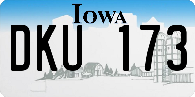 IA license plate DKU173