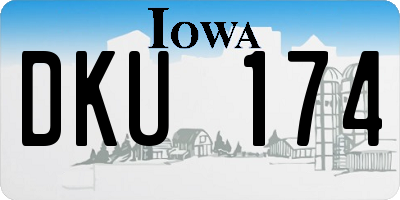 IA license plate DKU174