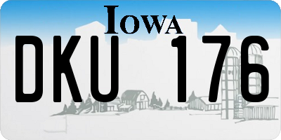 IA license plate DKU176