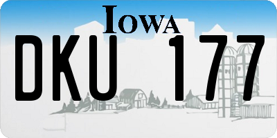 IA license plate DKU177