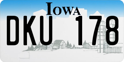 IA license plate DKU178