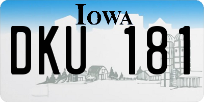 IA license plate DKU181