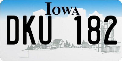 IA license plate DKU182