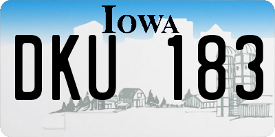 IA license plate DKU183