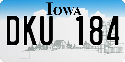 IA license plate DKU184