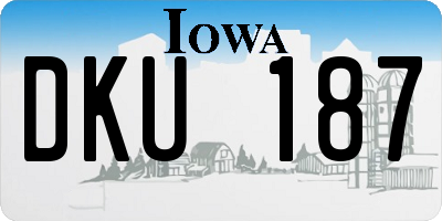 IA license plate DKU187