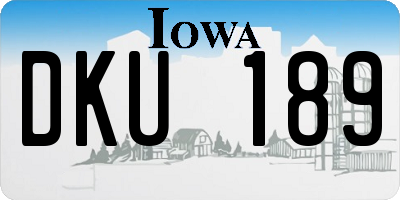 IA license plate DKU189