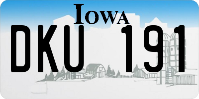 IA license plate DKU191