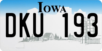 IA license plate DKU193