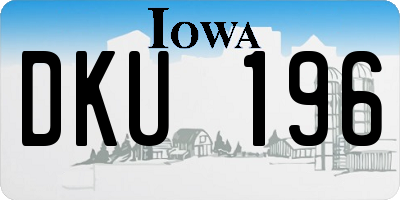 IA license plate DKU196