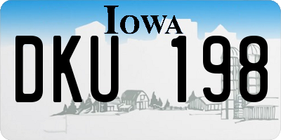 IA license plate DKU198