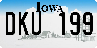 IA license plate DKU199
