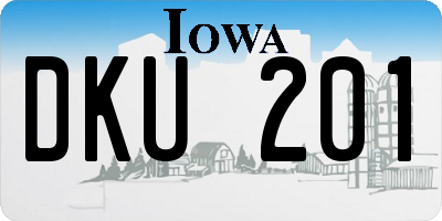 IA license plate DKU201