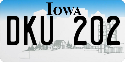 IA license plate DKU202