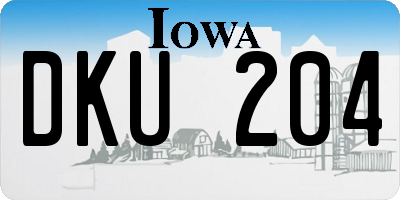 IA license plate DKU204