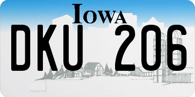 IA license plate DKU206