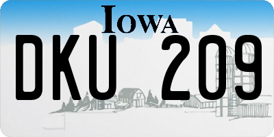 IA license plate DKU209