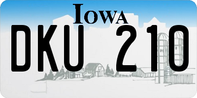 IA license plate DKU210