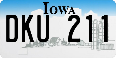 IA license plate DKU211
