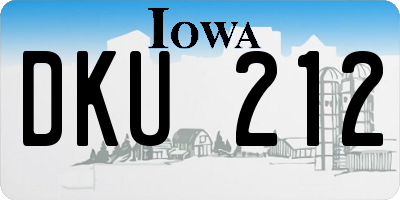 IA license plate DKU212