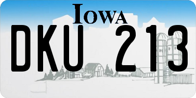 IA license plate DKU213