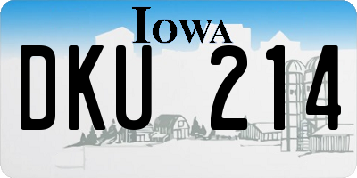 IA license plate DKU214