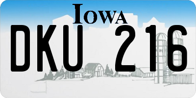 IA license plate DKU216