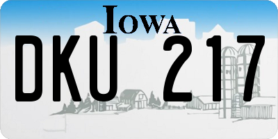 IA license plate DKU217