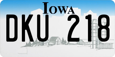 IA license plate DKU218