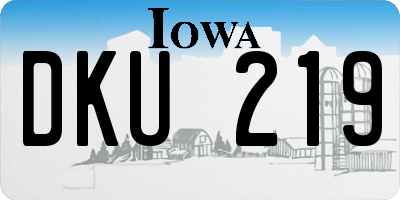 IA license plate DKU219