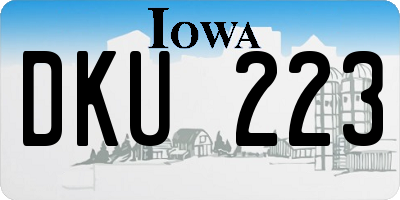 IA license plate DKU223