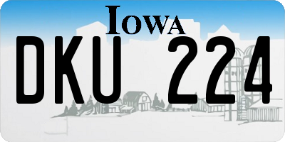 IA license plate DKU224
