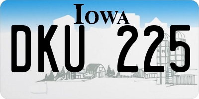 IA license plate DKU225
