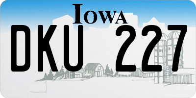 IA license plate DKU227