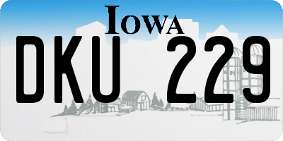 IA license plate DKU229