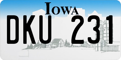 IA license plate DKU231