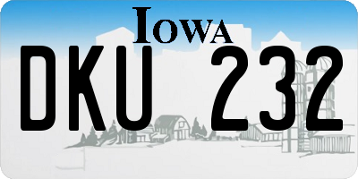IA license plate DKU232