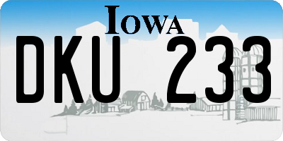 IA license plate DKU233