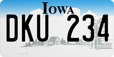 IA license plate DKU234