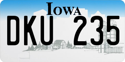 IA license plate DKU235