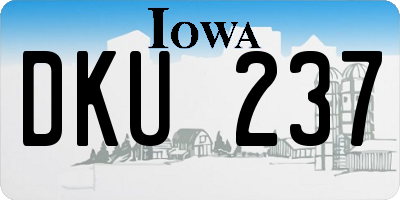 IA license plate DKU237