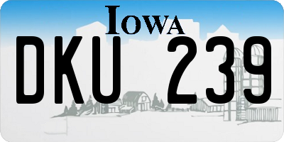 IA license plate DKU239