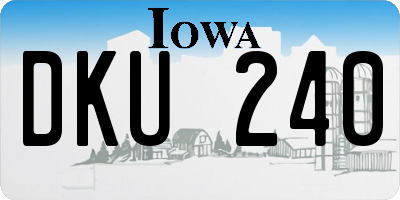 IA license plate DKU240