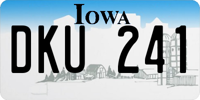 IA license plate DKU241