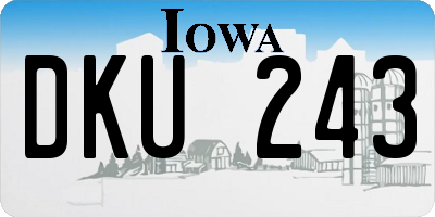 IA license plate DKU243