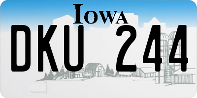 IA license plate DKU244
