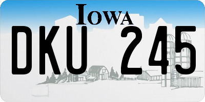 IA license plate DKU245