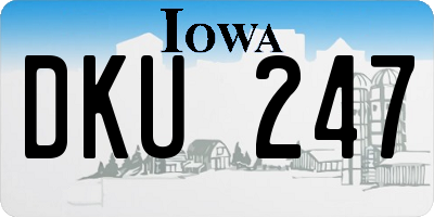 IA license plate DKU247