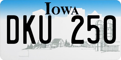 IA license plate DKU250